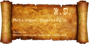 Metzinger Domicián névjegykártya